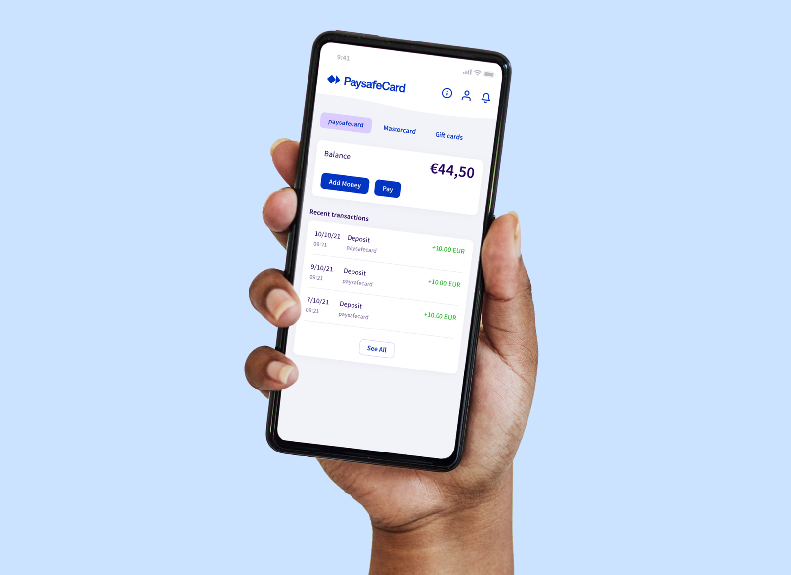 Aplikacja Paysafecard na smartfonie — przegląd salda